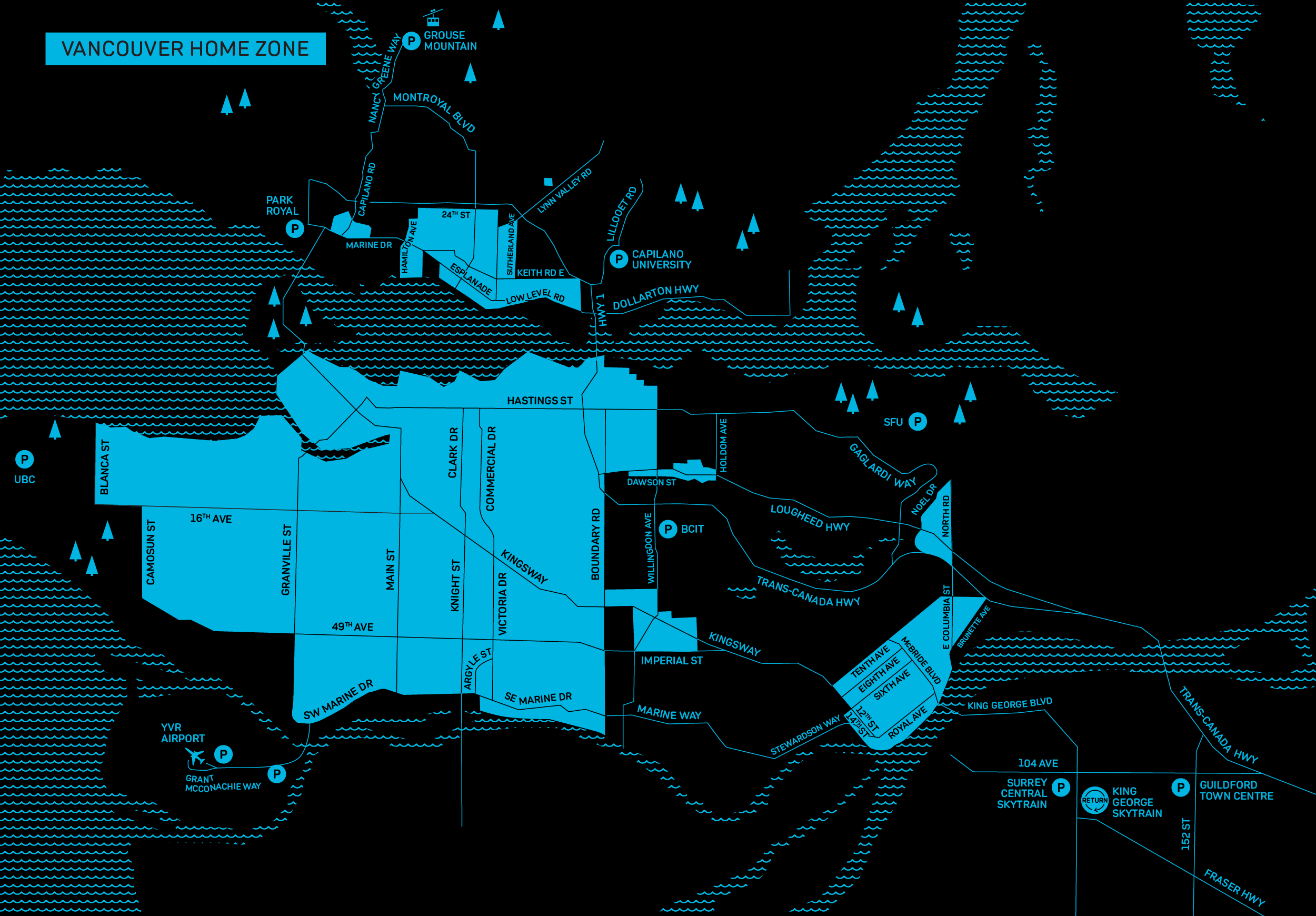 Evo Car Share Home Zone Map