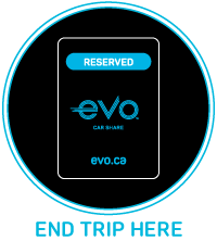 reserved for evo parking sign